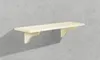 A light-colored wooden shelf mounted on a gray concrete wall. Produktbild-Vorschau