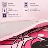 Close-up view of bedding with care instructions and a zipper. Produktbild-Vorschau