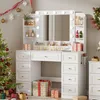 Make-uptafel met spiegel, LED-verlichting, stopcontact, 107 Productafbeelding-voorbeeld 8