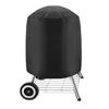 A black grill cover on a grill with wheels. Produktbild-Vorschau