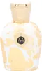 A white perfume bottle with gold floral patterns and a gold cap. Anteprima dell’immagine prodotto