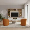 Sessel mit Hocker - Orange - 75x79x64 cm B/H/T - Produktbild-Vorschau 3