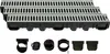 A set of drainage channels and accessories arranged on a white background. Anteprima dell’immagine prodotto