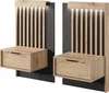 Two identical wall-mounted nightstands with drawers and integrated lighting. Produktbild-Vorschau