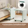 COSTWAY Beistelltisch aus Glas mit Rollen, Glastisch Produktbild-Vorschau 6