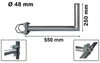 PremiumX Balkonausleger 55cm Stahl Geländerhalter SAT Produktbild-Vorschau 6