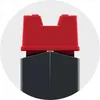 A close-up view of a red and black product, possibly a stand or holder, against a white background. Produktbild-Vorschau