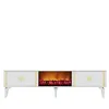 Skye Decor, Doruk Fireplace - White, Gold, TV-Ständer, Produktbild-Vorschau 4