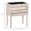 A raised garden bed made of wood, shown with dimensions indicated. Produktbild-Vorschau