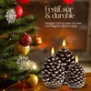 Meisterhome® Lot de 3 bougies LED en forme de pomme de pin Voir les images du produit 4