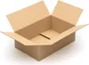 An empty, open cardboard box on a white background. Produktbild-Vorschau