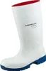A white Dunlop Purofort boot with a red interior and a blue sole, shown against a white background. Produktbild-Vorschau