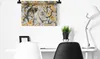 MuchoWow® Wandteppich Wandbehang Löwe - Blumen - Schwarz - Produktbild-Vorschau 4