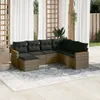vidaXL 7-tlg. Garten-Sofagarnitur mit Kissen Grau Poly Produktbild-Vorschau 2