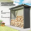 Kaminholzregal Verzinkter Stahl, Brennholzunterstand mit Produktbild-Vorschau 5
