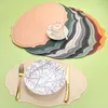 Lederne Platzsets oval 2 Stück 43x29,5 cm beige rutschfest Produktbild-Vorschau