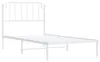 vidaXL Bettgestell mit Kopfteil Metall Weiß 100x200 cm Produktbild-Vorschau 4