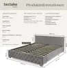 tectake® Polsterbett Daytona in Samtoptik mit Steppmuster Produktbild-Vorschau 5