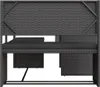 Möbel Gartensofa in L-Form mit Tisch und Kissen Schwarz Produktbild-Vorschau 5