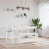 Predsieňová lavica biela 100x28x45 cm z masívneho Náhľad obrázku produktu 3