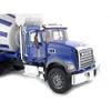 A close-up of a blue cement mixer truck. Podgląd zdjęcia produktu