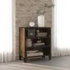 vidaXL Úložná skriňa Rustic Brown 72x36x82 cm Kov a MDF Náhľad obrázku produktu 2