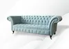 Hell Blaue Couch Chesterfield Samt Bezug Stoff Sofa Couchen Produktbild-Vorschau 2