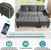 Merax L-Form Schlafsofa mit LED-Beleuchtung, modulares Produktbild-Vorschau 7
