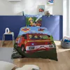 A child's bedroom with a Fireman Sam themed duvet set on a bed. Produktbild-Vorschau
