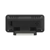The back of a black electronic device with a stand. Produktbild-Vorschau