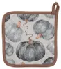 Clayre & Eef Topflappen 20x20 cm Grau Baumwolle Kürbis Produktbild-Vorschau 1
