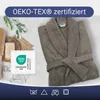 Bademantel, Baumwolle, L, braun-grau, mit Schalkragen Produktbild-Vorschau 5