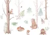 Vlies Fototapete - Subtle Illustration With Forest Animals Produktbild-Vorschau 5