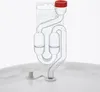 A close-up shot of a fermentation lock with a red cap, attached to a white container lid. Produktbild-Vorschau