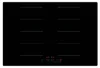 A top-down view of a black induction cooktop with heating zones marked by white lines and digital controls at the bottom. Produktbild-Vorschau