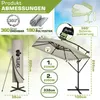 tillvex® Alu Sonnenschirm Rechteckig Ø 330 cm Taupe + Produktbild-Vorschau 2