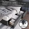 LED-Beleuchtetes Polsterbett, verstellbarer Kopfteil, Produktbild-Vorschau 4