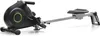 A black and gray rowing machine is shown against a white background. Produktbild-Vorschau