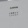 A close-up view of the control panel of a stainless steel range hood. Produktbild-Vorschau