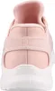 The back view of a pink and white Skechers sneaker. Voir les images du produit
