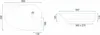 Technical drawings of a washbasin with dimensions. Anteprima dell’immagine prodotto