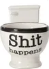 Tazza da toilette / cesso 'Shit Happens' con stronzo Anteprima dell’immagine prodotto 5