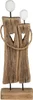 Deko Objekt Paar Holz Skulptur 29 cm Figuren auf Standfuß Produktbild-Vorschau 1