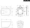 Technical drawings and dimensions of a toilet. Anteprima dell’immagine prodotto