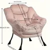 Fauteuil en velours, structure en métal, fauteuil club, Voir les images du produit 3