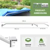 A product image showing a trampoline cover and a diagram with measurements and material information. Produktbild-Vorschau