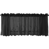 A black lace valance curtain with floral embroidery. Produktbild-Vorschau