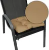 A beige seat cushion on a gray outdoor chair. Produktbild-Vorschau