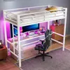 Łóżko loftowe Sweiko 90x200 cm, stolik z USB i gniazdkiem, Podgląd zdjęcia produktu 2