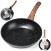 A frying pan with a wooden handle is shown against a white background. There are also smaller images of the pan and its packaging. Anteprima dell’immagine prodotto
